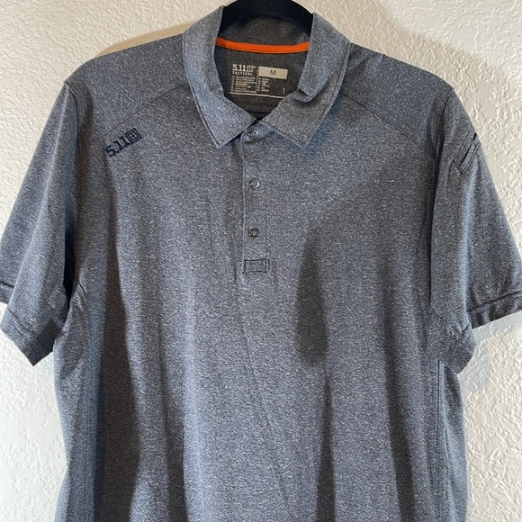 5.11 TACTICAL Men’s Paramount Polo Shirt Short Sleeve Grey Lightweight Medium - Picture 3 of 10